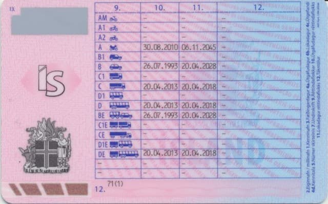 Drivers License Iceland