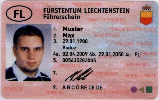 LIECHTENSTEIN DRIVING LICENCE