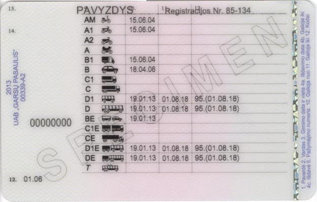 Lietuviškas vairuotojo pažymėjimas