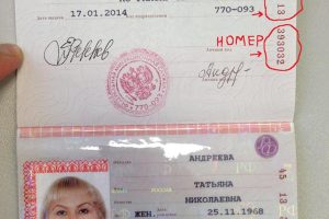 серия и номер паспорта